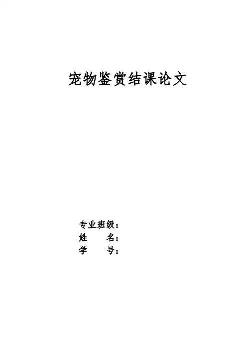 宠物鉴赏结课论文