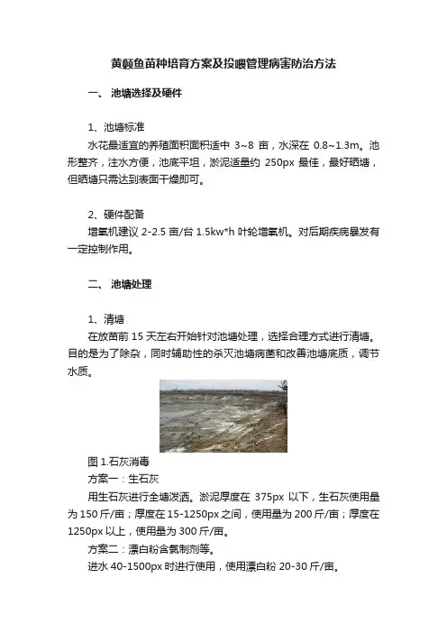 黄颡鱼苗种培育方案及投喂管理病害防治方法