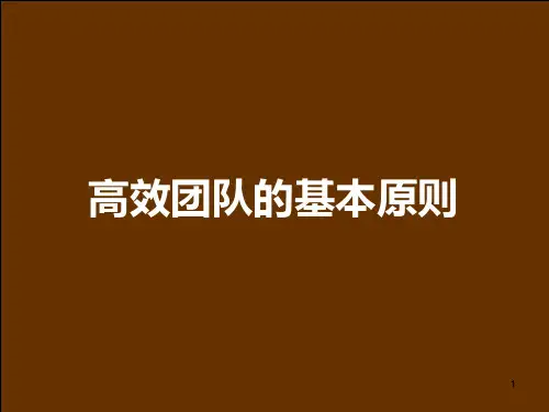 高效团队的基本原则ppt课件