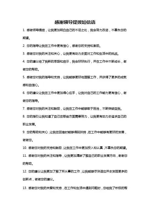 感谢领导提拨短信语