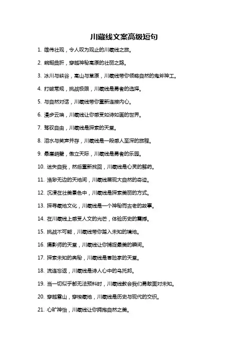 川藏线文案高级短句