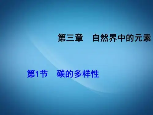 高三化学ppt课件 碳的多样性课件