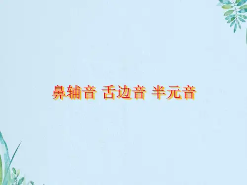 鼻辅音 舌边音 半元音资料