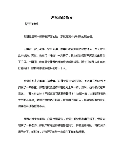 严厉的脸作文