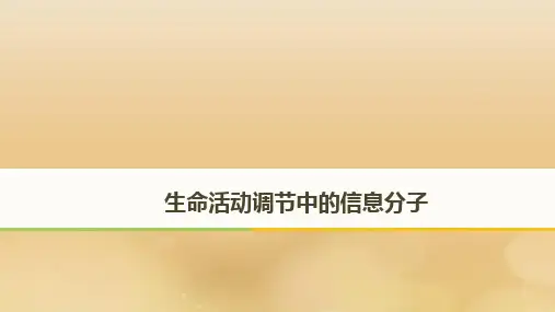 高考生物二轮复习专题五：生命活动调节生命活动调节中的信息分子