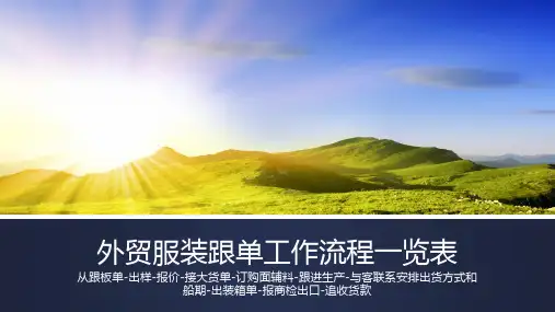 外贸服装跟单工作流程一览表