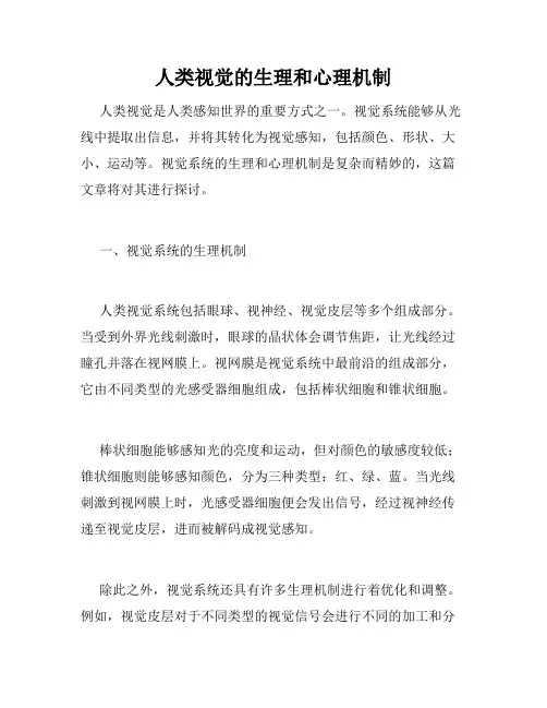 人类视觉的生理和心理机制