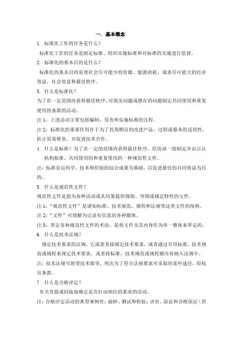 企业标准化问答