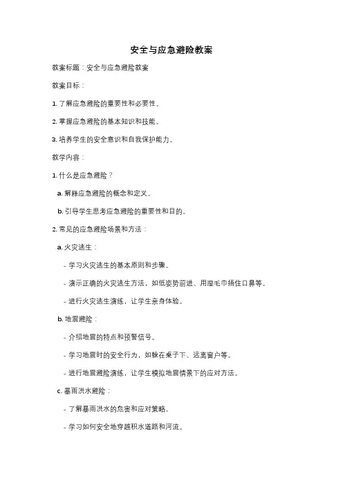 安全与应急避险教案