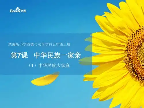 精编人教统编版2019五年级上册道德与法治教学课件-7..中华民族大家庭