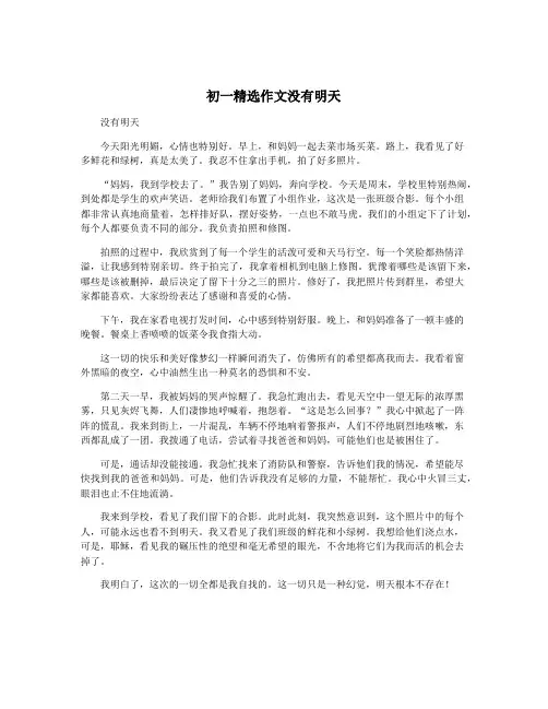 初一精选作文没有明天