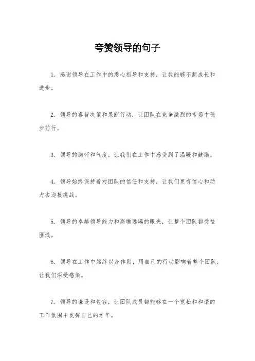 夸赞领导的句子