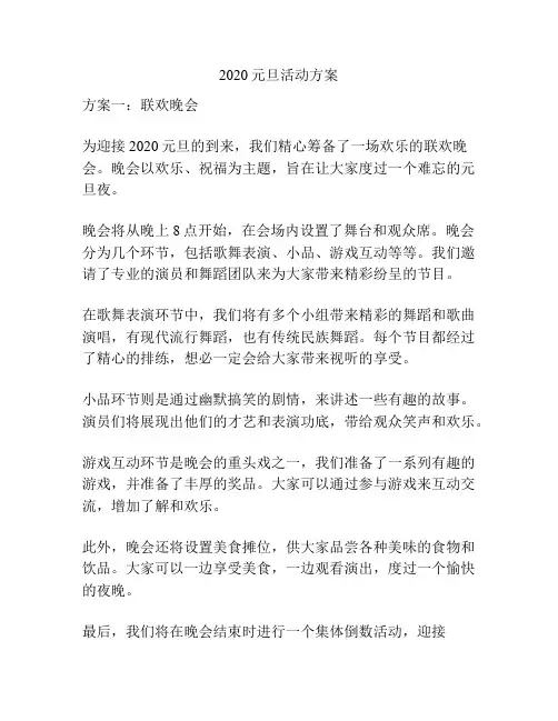 2020元旦活动方案