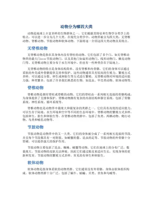 动物分为哪四大类
