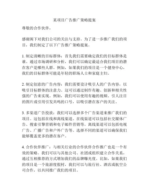 某项目广告推广策略提案
