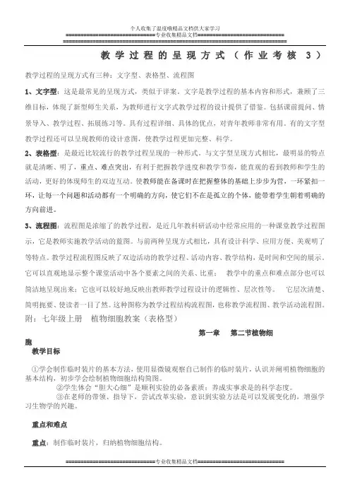 国培作业3：教学过程的呈现方式
