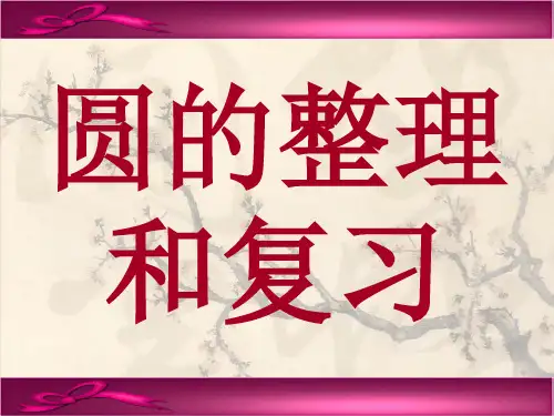 圆的复习与整理