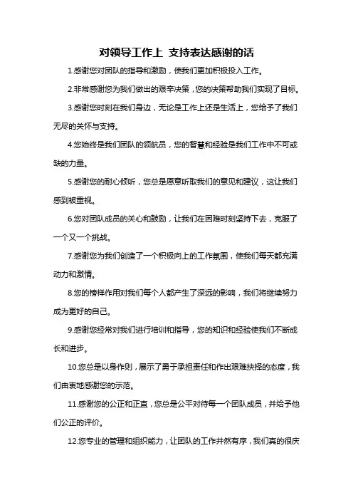 对领导工作上 支持表达感谢的话-概述说明以及解释