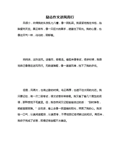 励志作文逆风而行