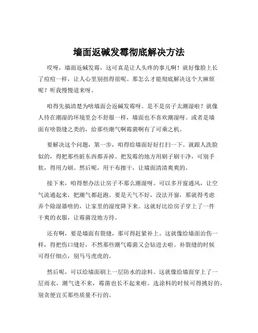 墙面返碱发霉彻底解决方法