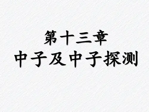 中子的性质及分类及13.2中子源及13.3中子与物质的相互作用