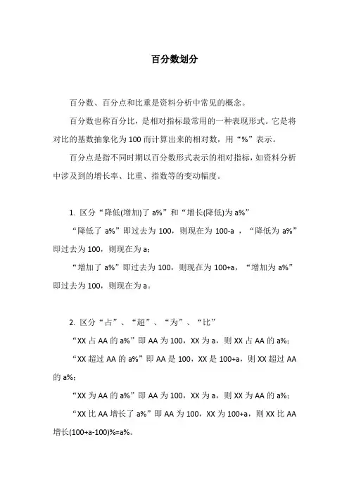 华图资料分析中百分数划分