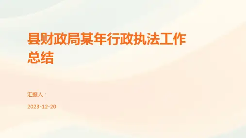 县财政局某年行政执法工作总结