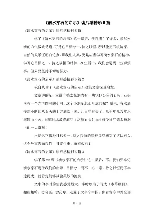 《滴水穿石的启示》读后感精彩5篇