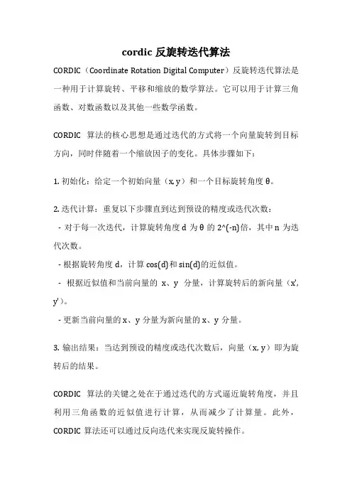 cordic反旋转迭代算法