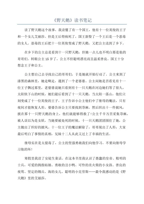 《野天鹅》读书笔记