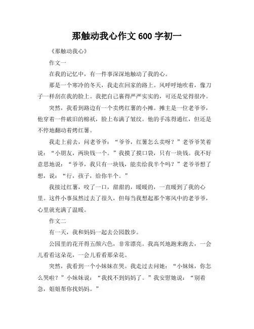 那触动我心作文600字初一