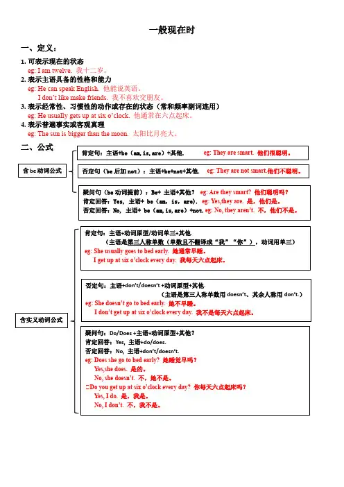 一般现在时(语法+习题)