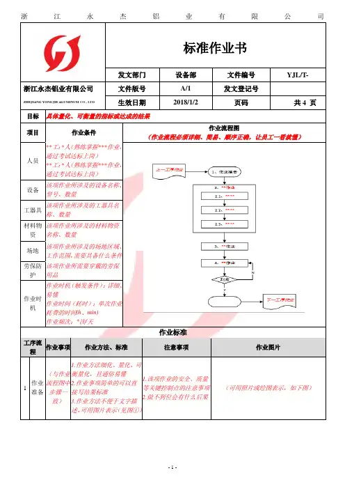 标准作业书(模板)