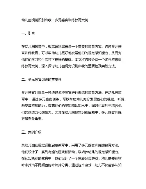 幼儿园视觉识别启蒙：多元感官训练教育案例