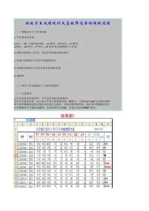初高中学生成绩统计暨查询模板