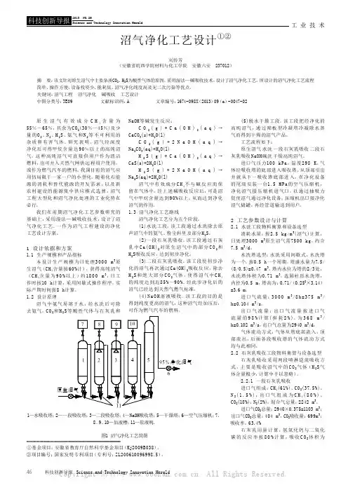 沼气净化工艺设计