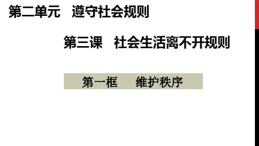 3.1 维护秩序 (共32张 PPT)