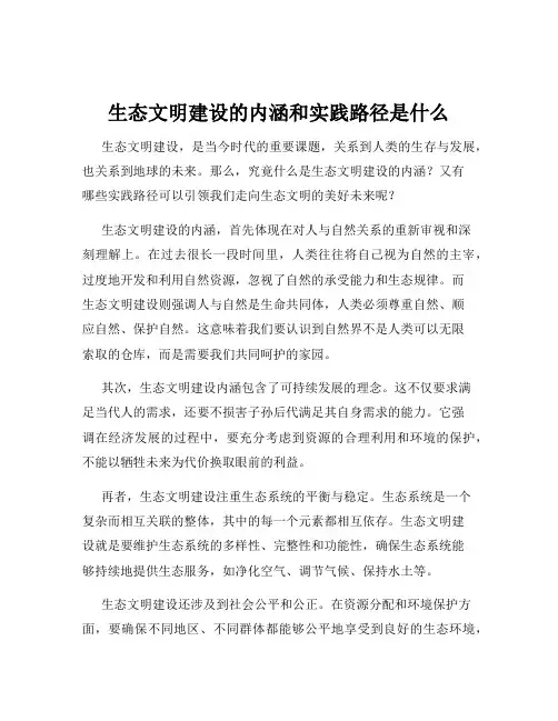 生态文明建设的内涵和实践路径是什么