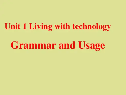 牛津译林版高中英语模块7：Unit1 Grammar and usage