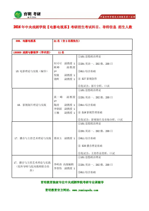 2016年中戏播音与主持艺术理论与实践考研参考书目及真题 考研参考教材