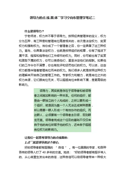 领导力的点.线.面.体――学习宁向东管理学笔记二