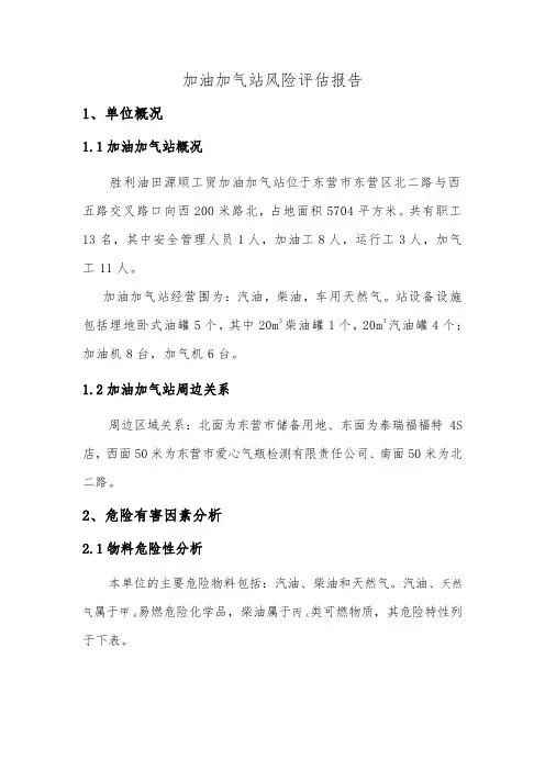 加油加气站风险评估报告