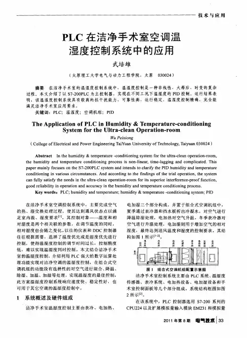 PLC在洁净手术室空调温湿度控制系统中的应用