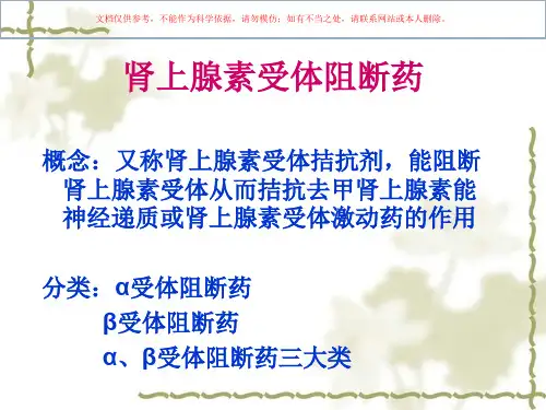 药理学--肾上腺素受体阻断药课件