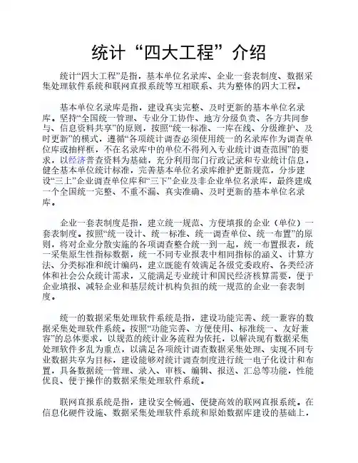 统计“四大工程”介绍