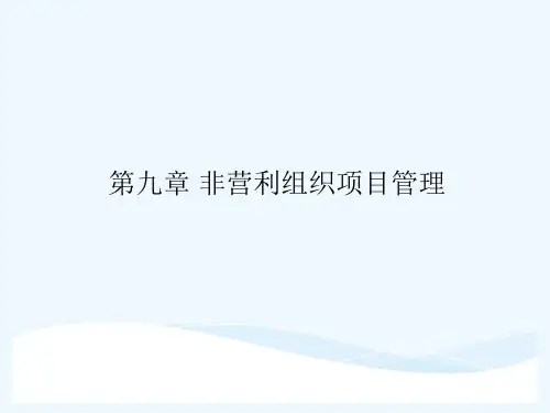 第九章 非营利组织项目管理