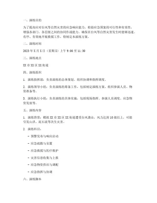 防台风应急演练方案及脚本