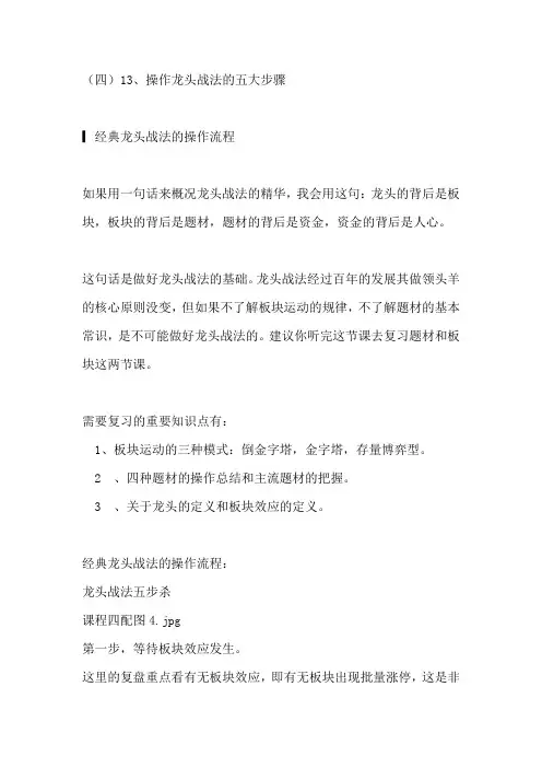 4-15操作龙头战法的五大步骤