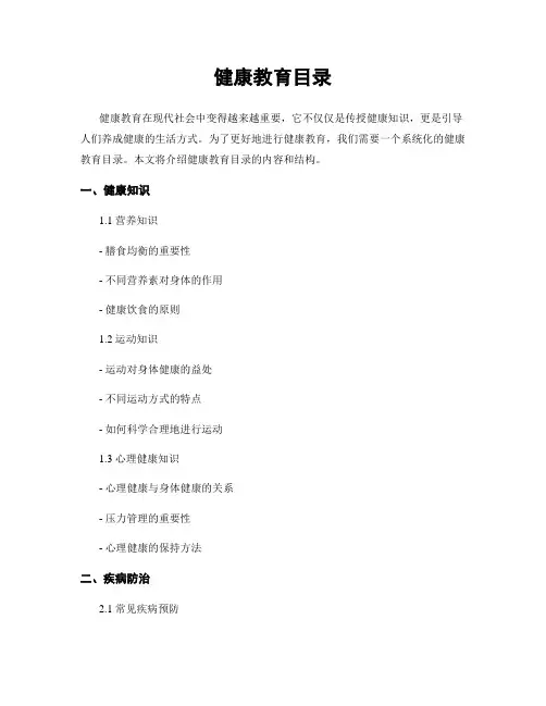 健康教育目录