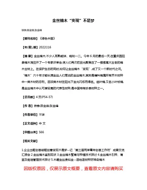 金丝楠木“变现”不是梦